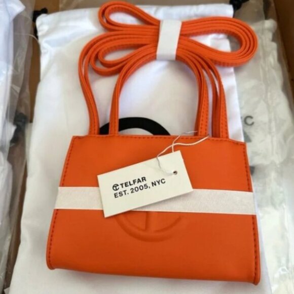 🆕Telfar Small Size Shopping Bag-Orange - Picture 3 of 5